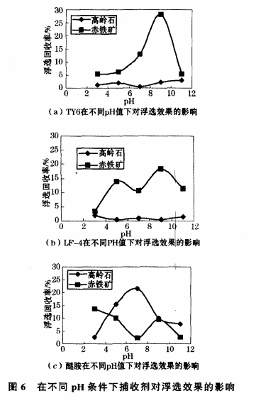 在不同pH条件下捕收剂对浮选效果的影响