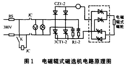 电磁辊式磁选机电路原理图